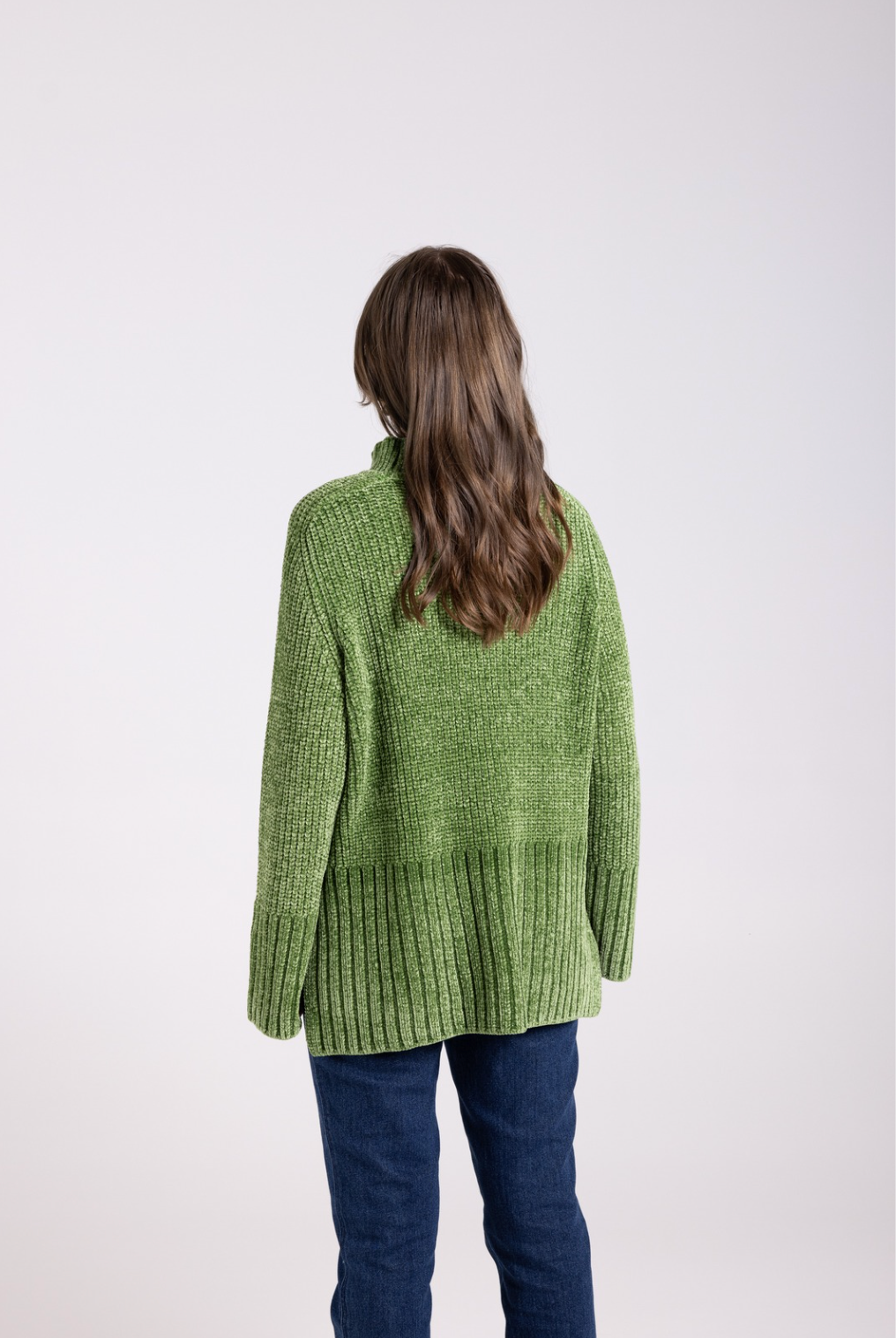 Two-T's Clothing Chenille Sweater in Kiwi Green