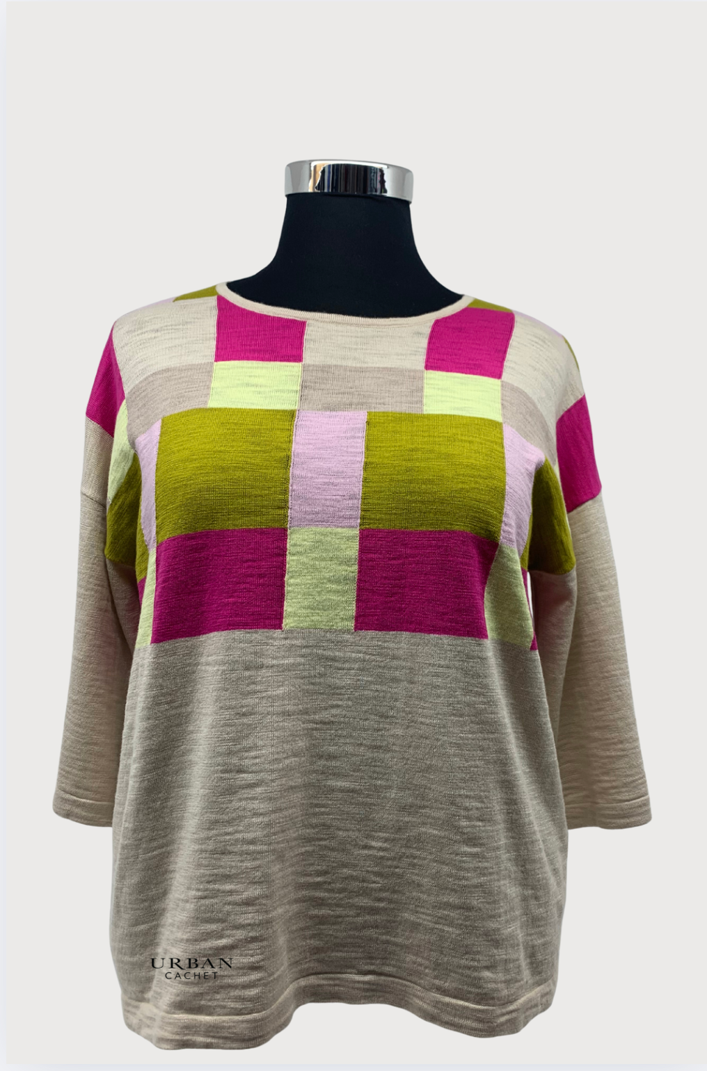 Mansted Denmark Chianti Slub Squared Away Crew in Fuchsia