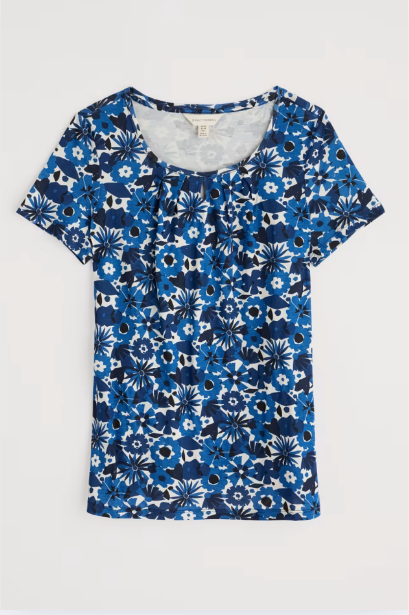 Seasalt Cornwall Appletree T-Shirt in Screenprint Floral Cargo