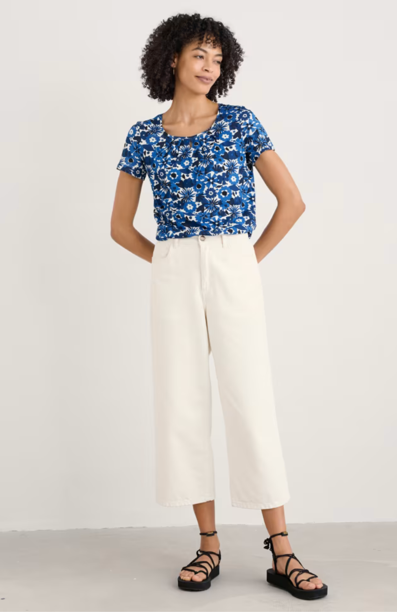 Seasalt Cornwall Appletree T-Shirt in Screenprint Floral Cargo