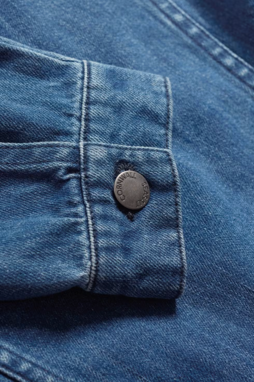 Seasalt Cornwall Levan Well Jacket in Mid Wash Rain Slub