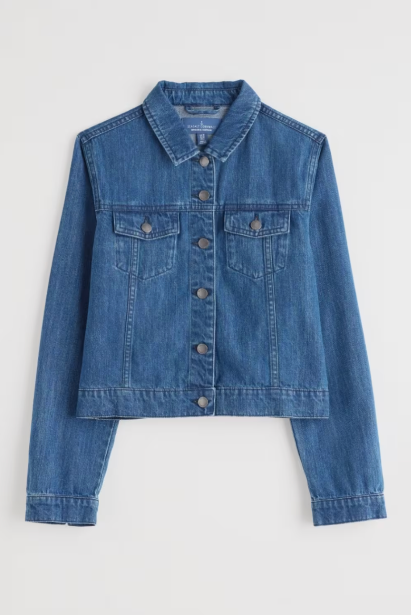 Seasalt Cornwall Levan Well Jacket in Mid Wash Rain Slub