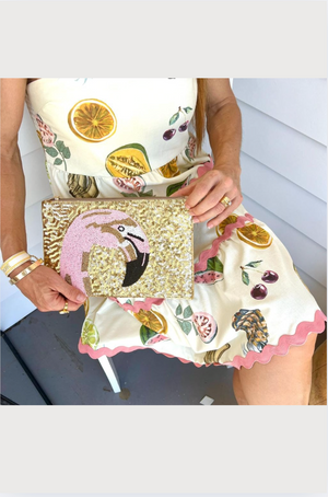 Anna Nova Australia Beaded Clutch in Flamingo