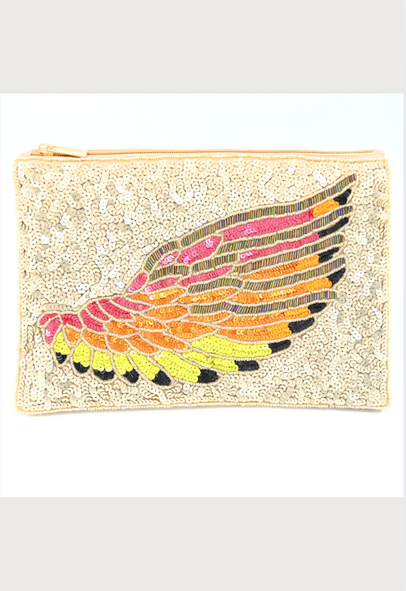 Anna Nova Australia Beaded Clutch in Beaded Multi Coloured Wing