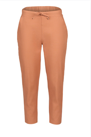 Vassalli Ankle Grazer Slim Leg Elastic Waist Pant in Spice