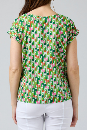 CAKE Vicky Round Neck Cotton Top in Birdie