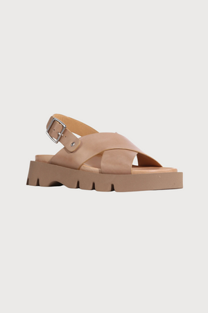 EOS Footwear Monnis Sandals in Taupe Leather