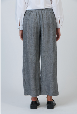 Naturals by O & J Linen Pant in Cinder Fleck