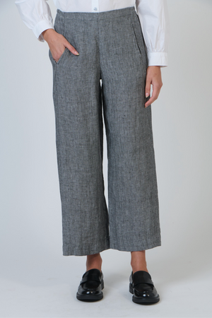 Naturals by O & J Linen Pant in Cinder Fleck
