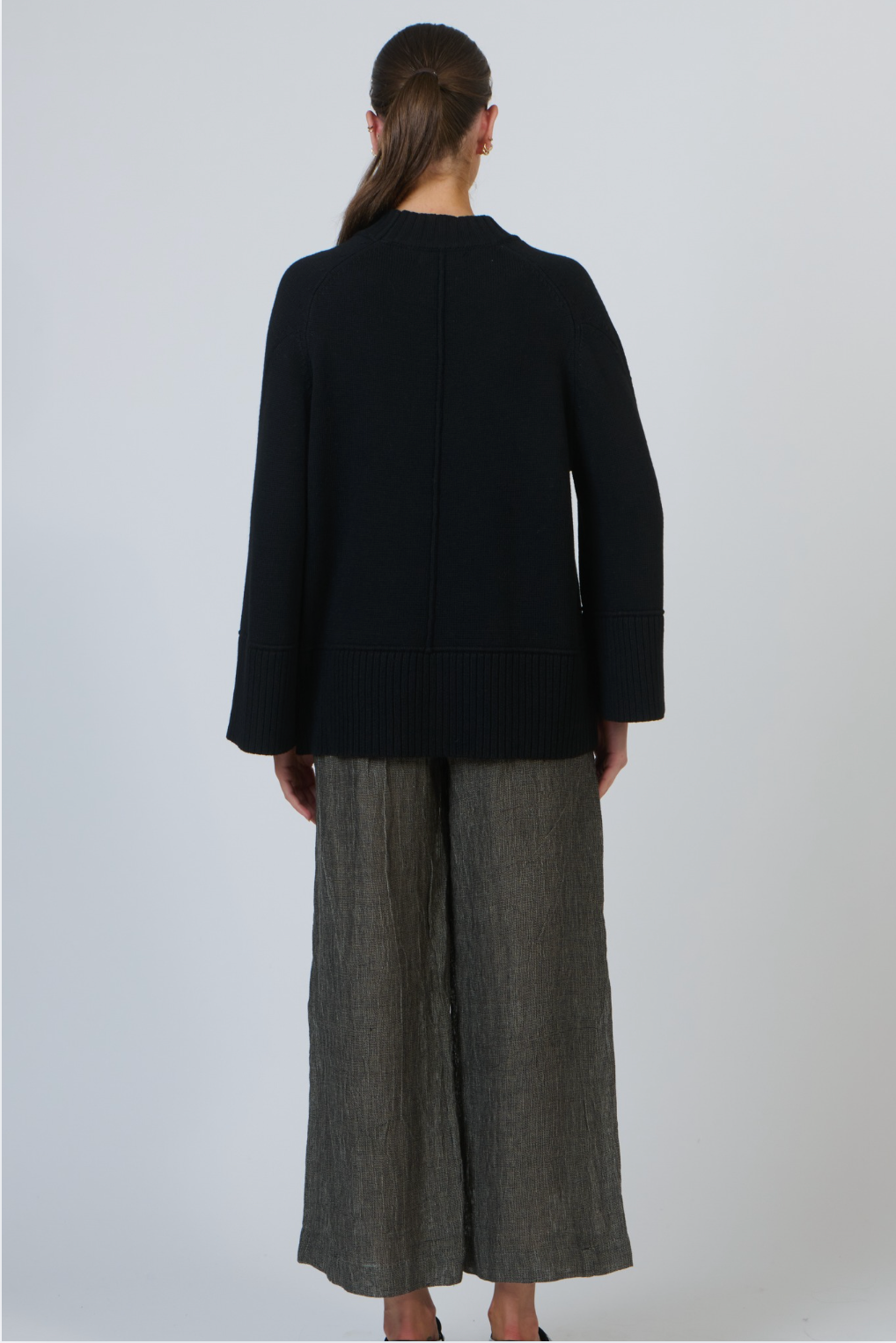 Naturals by O & J Linen Pant in Mussel Fleck