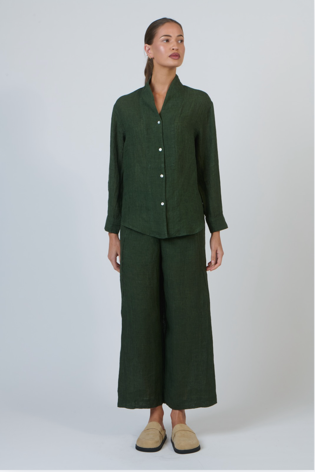 Naturals by O & J Linen Pant in Myrtle Plain