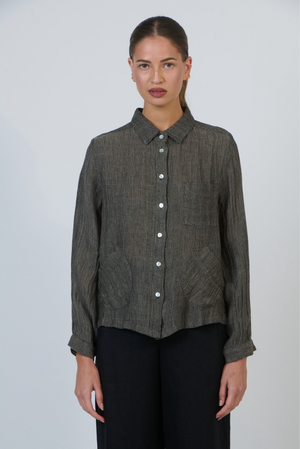 Naturals by O & J Button Through Top/Jacket in Mussel Fleck