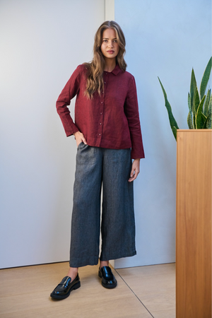 Naturals by O & J Linen Pant in Meteor Grey