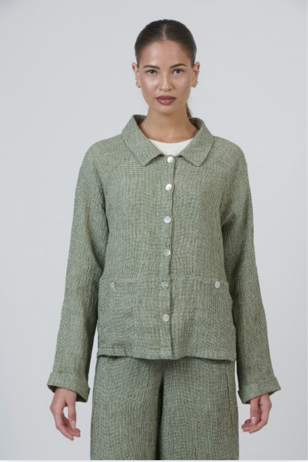 Naturals by O & J Button Through Jacket in Oregano