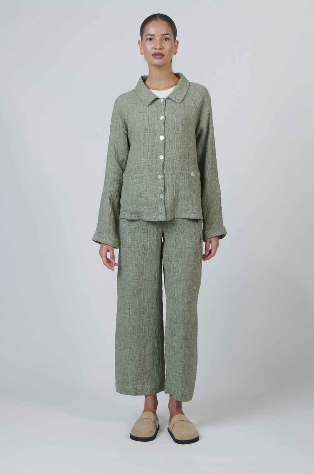 Naturals by O & J Button Through Jacket in Oregano