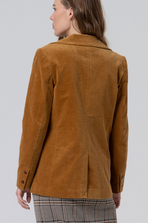 Surkana Corduroy blazer with inner lining in Mustard