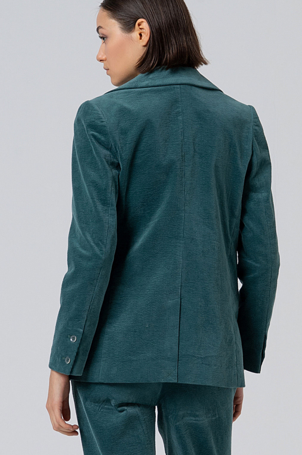 Surkana Corduroy blazer with inner lining in Blue