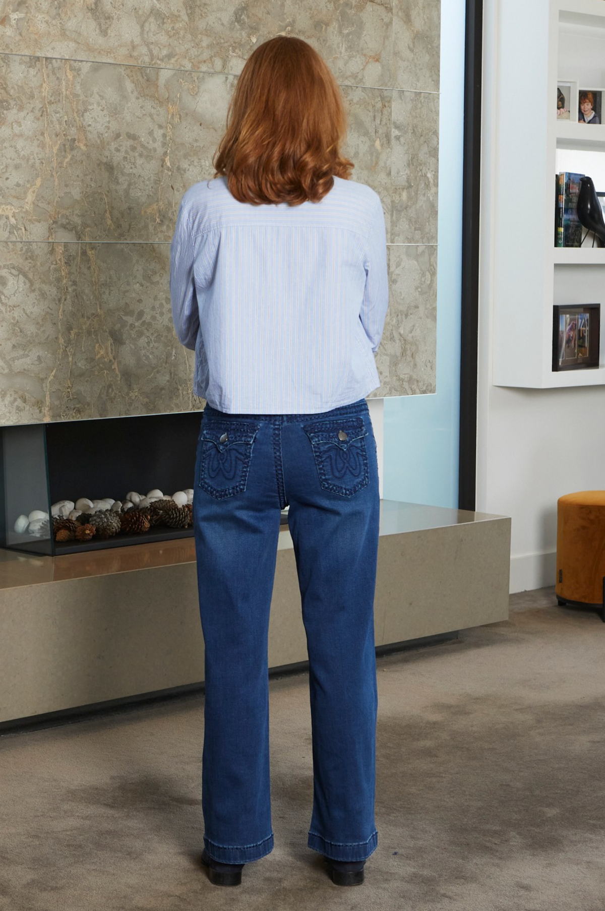 New London Jeans Chelsea Wide Leg Jean in Washed Dark Wash