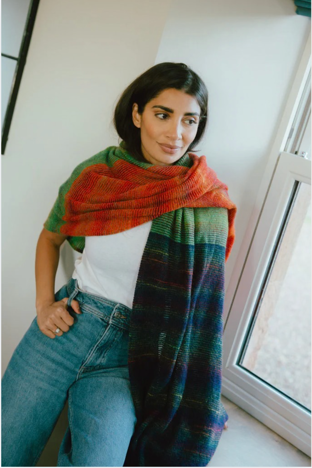 Eribe Knitwear Treeline Wrap in Bellarose