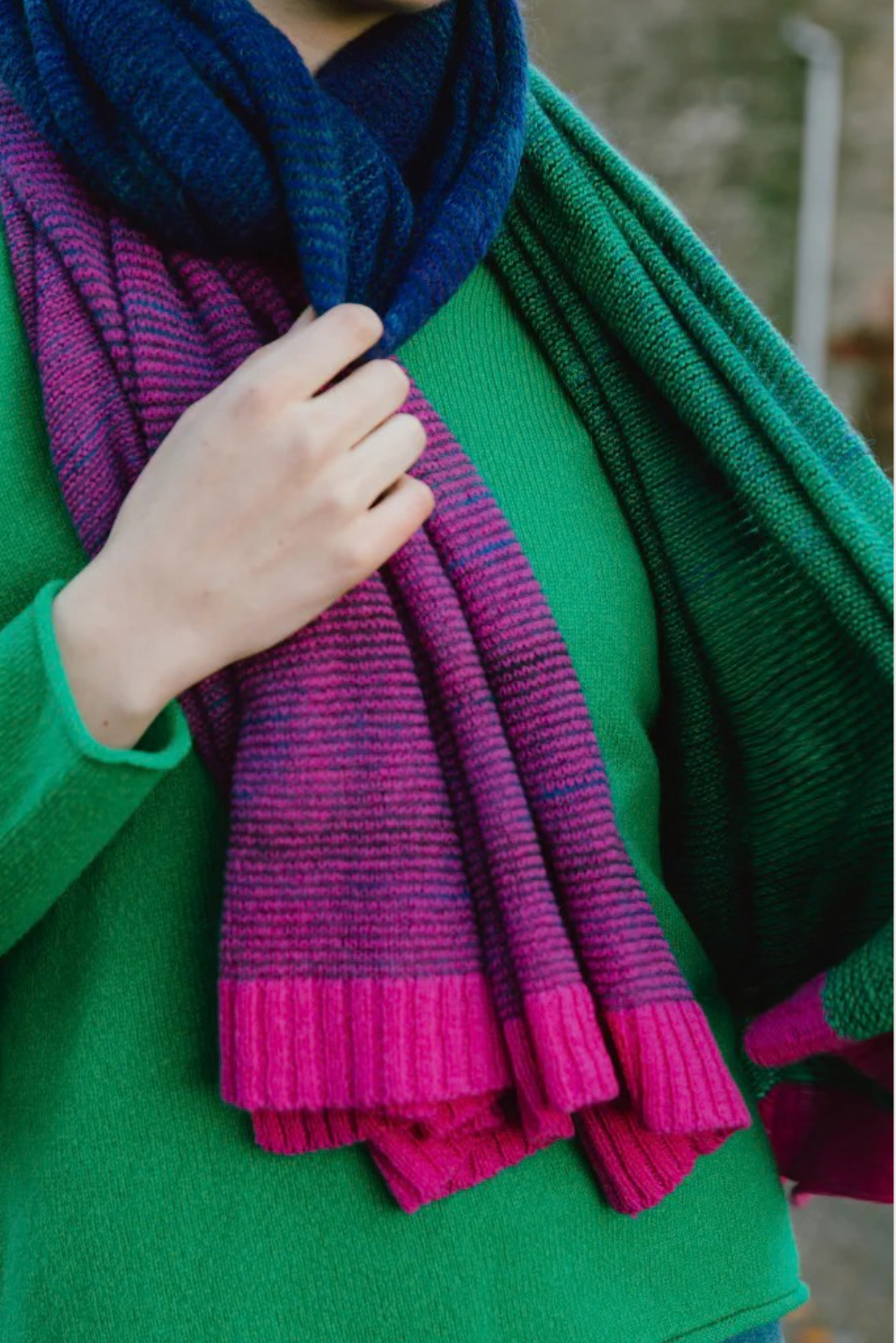 Eribe Knitwear Treeline Wrap in Honesty