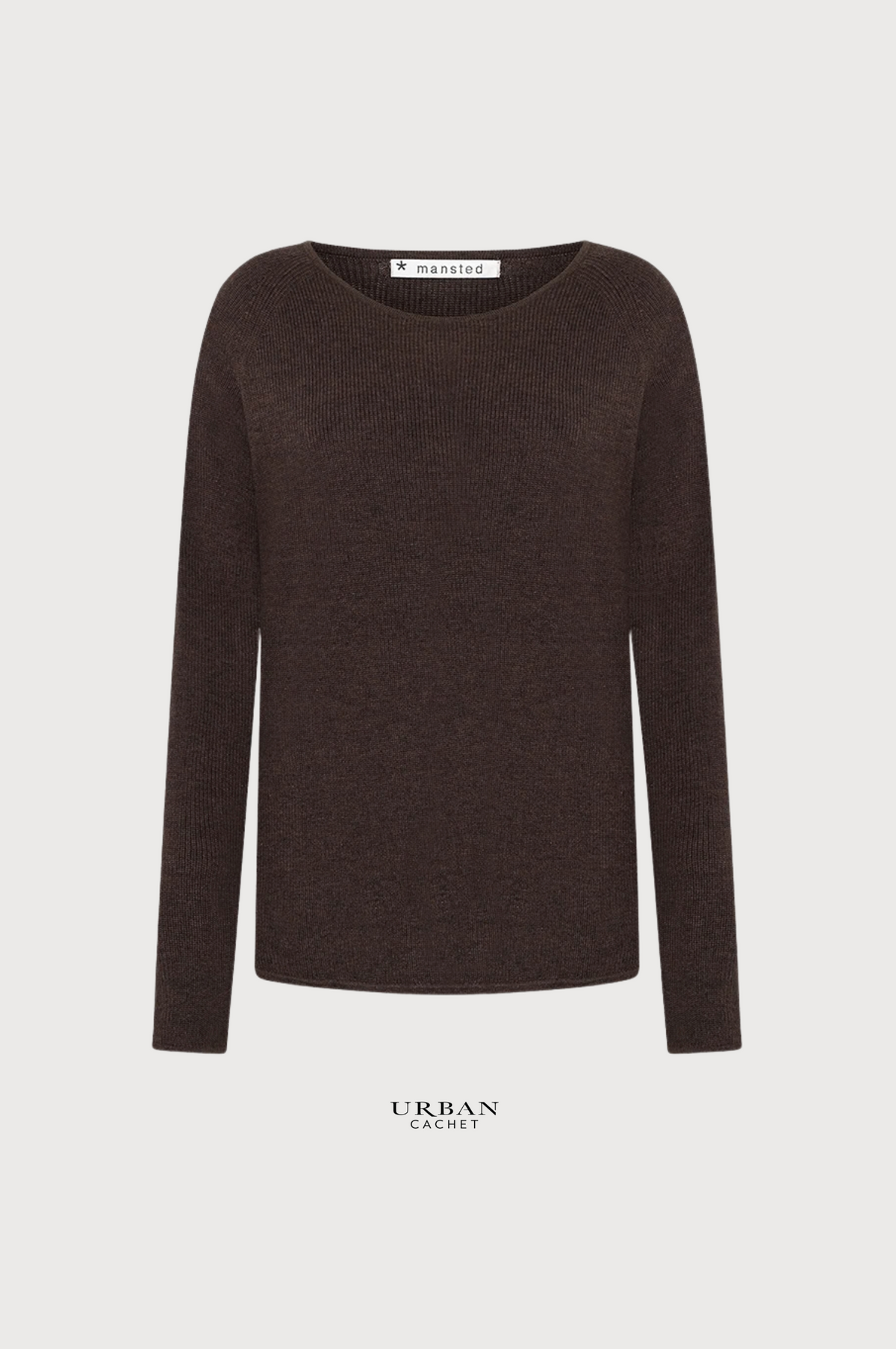 Mansted Denmark Nectarine Eco Crew in Dark Brown