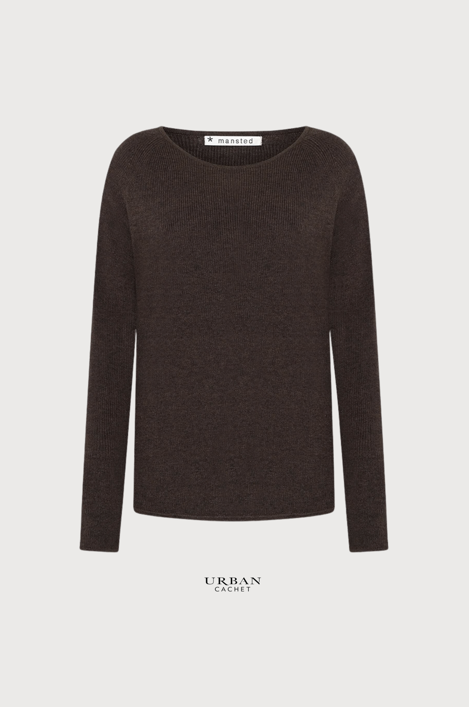 Mansted Denmark Nectarine Eco Crew in Dark Brown