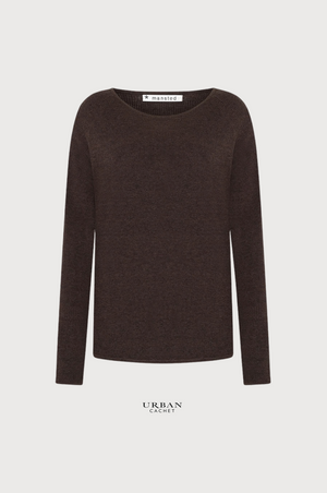 Mansted Denmark Nectarine Eco Crew in Dark Brown