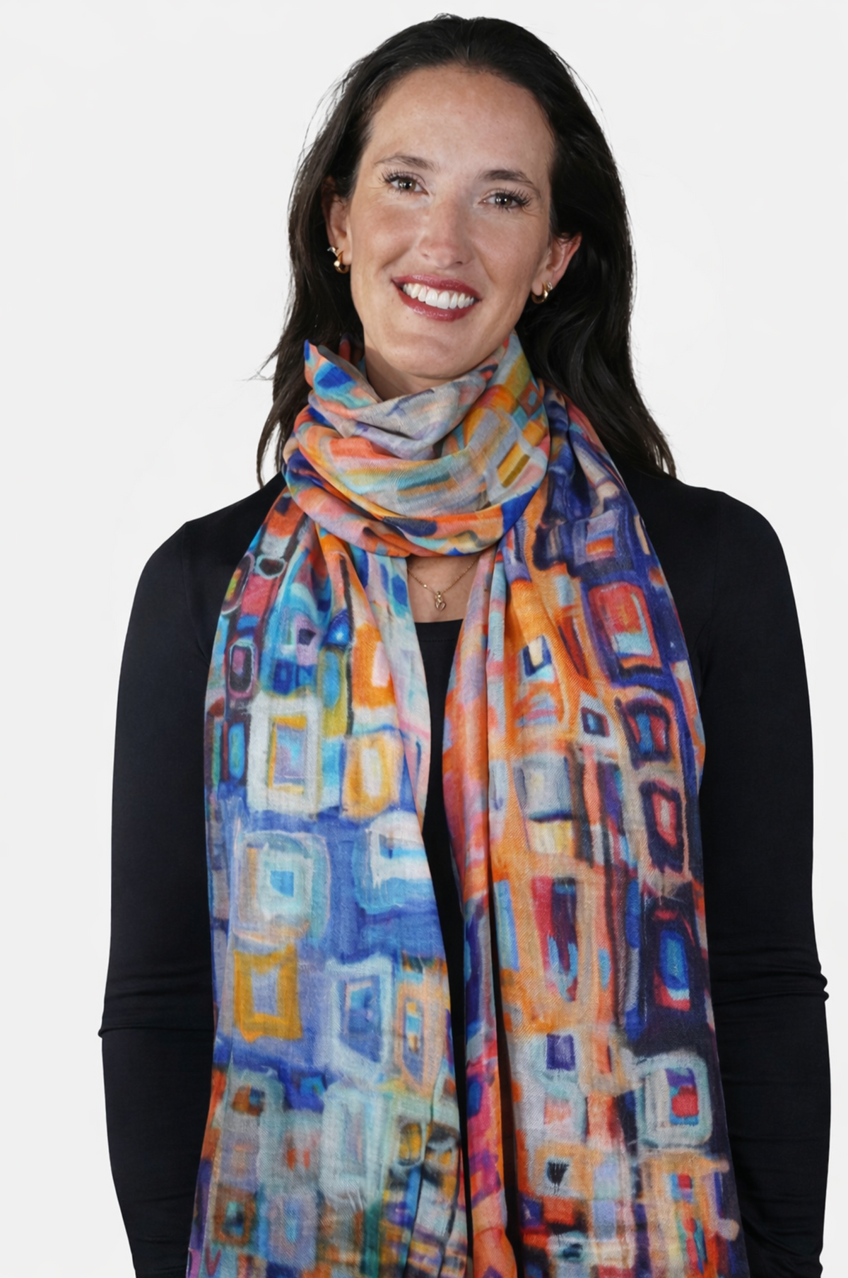 Tradition Textiles Wool Painted Rectangles Scarf