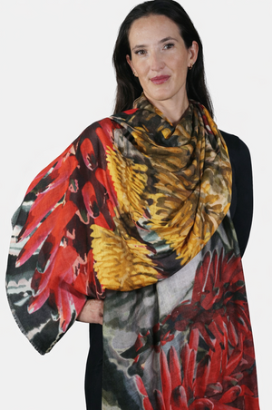 Tradition Textiles Wool Redhot Pokers Scarf