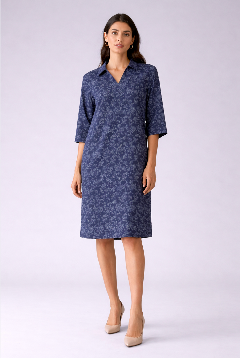 Foil Shirt Cut Dress in Tapestry