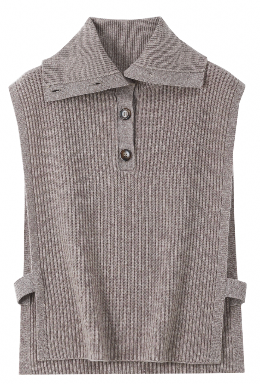 Stitch + Story Wool Popover Vest in Light Brown