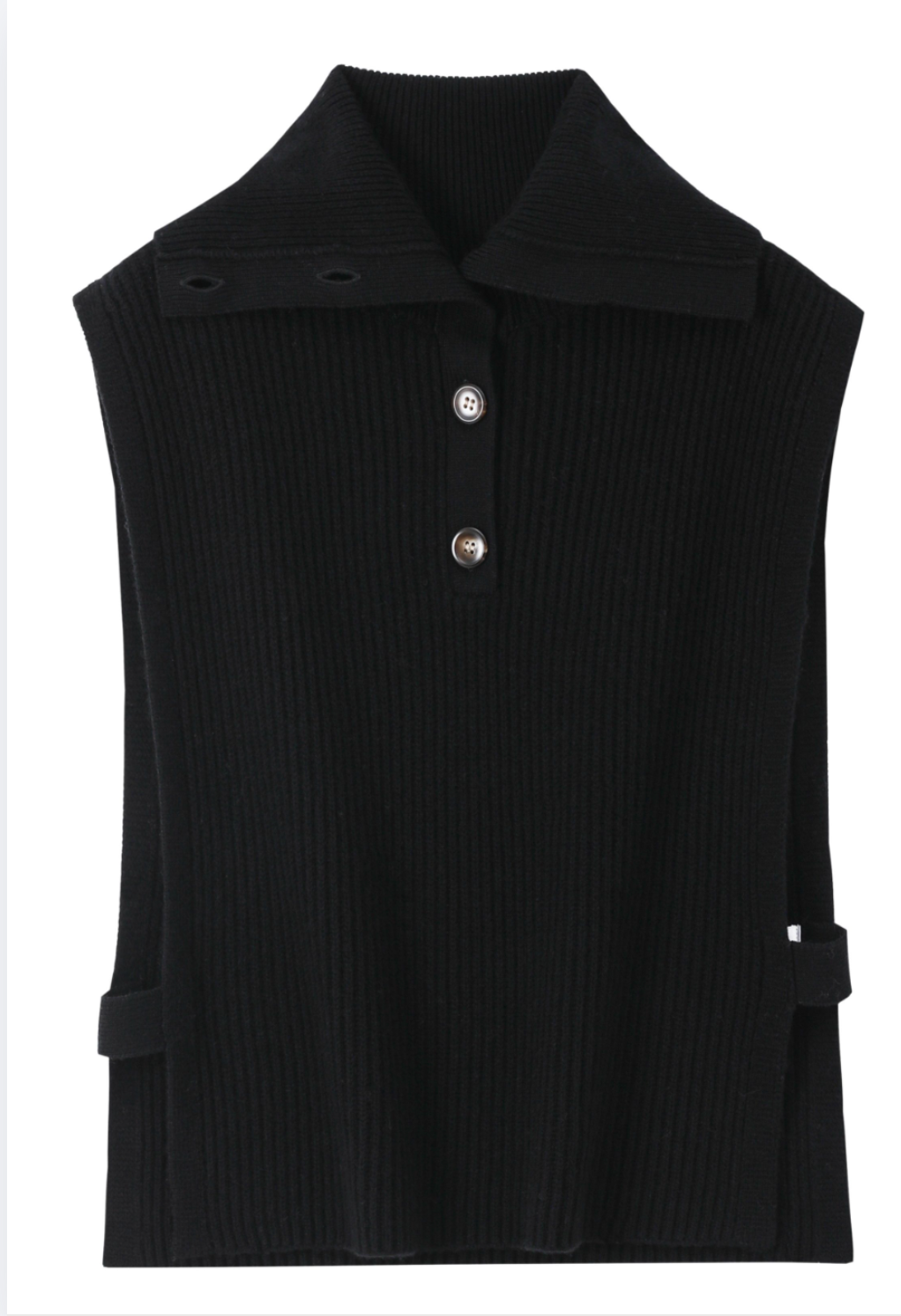 Stitch + Story Wool Popover Vest in Black