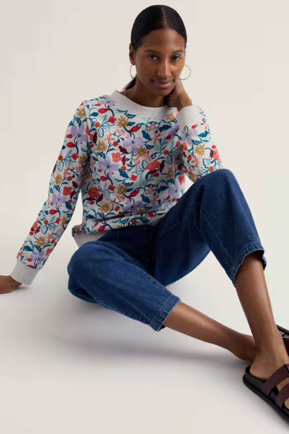 Seasalt Cornwall Bright Wave Sweatshirt in Winding Meadow Mix