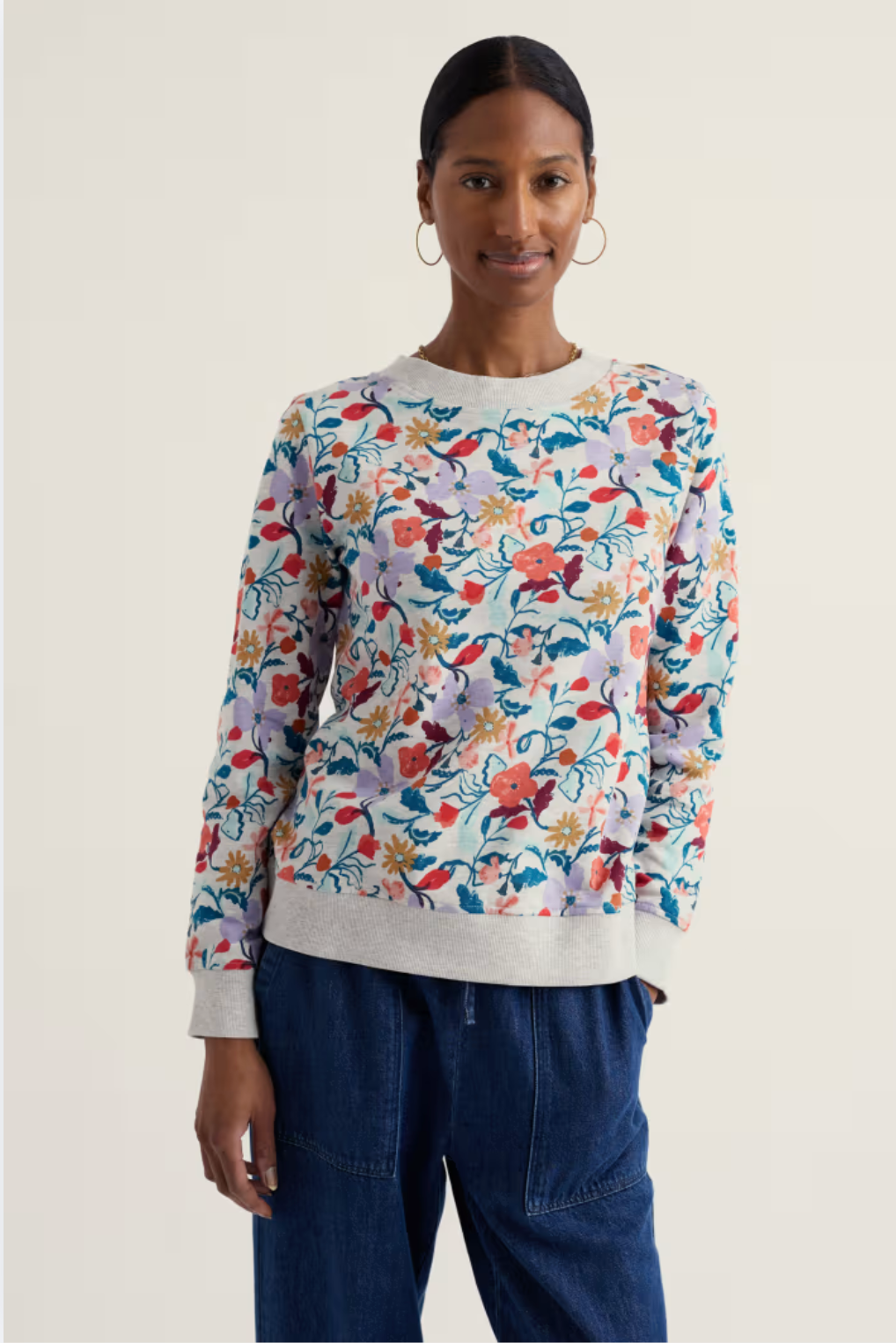 Seasalt Cornwall Bright Wave Sweatshirt in Winding Meadow Mix