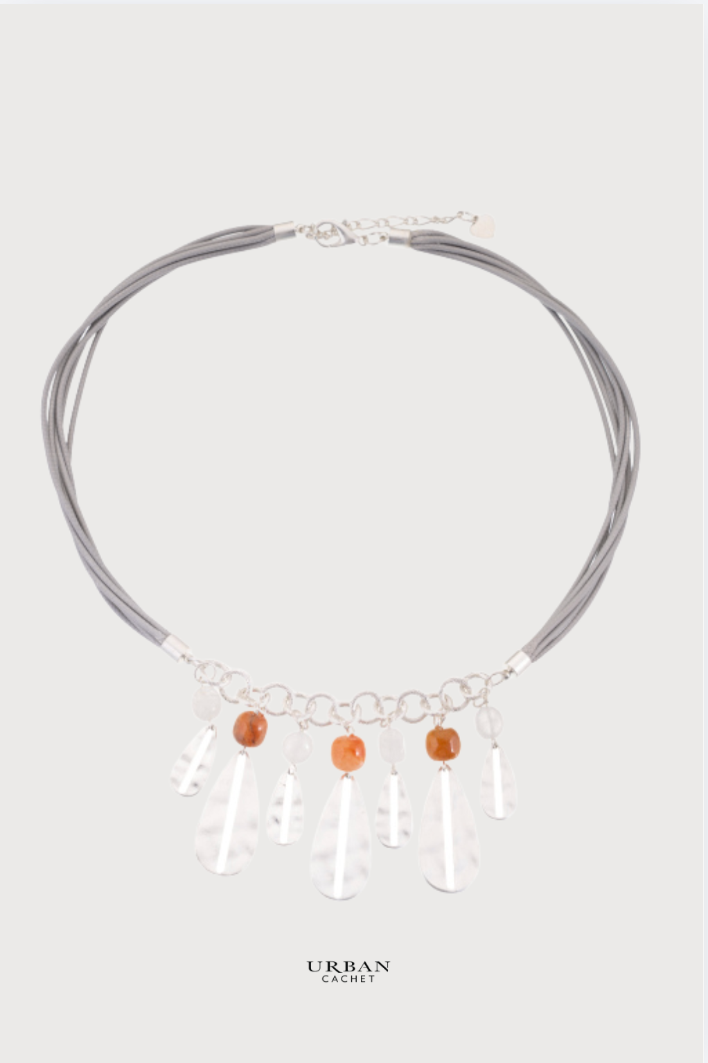 Blue Scarab Zen Necklace with amber beads