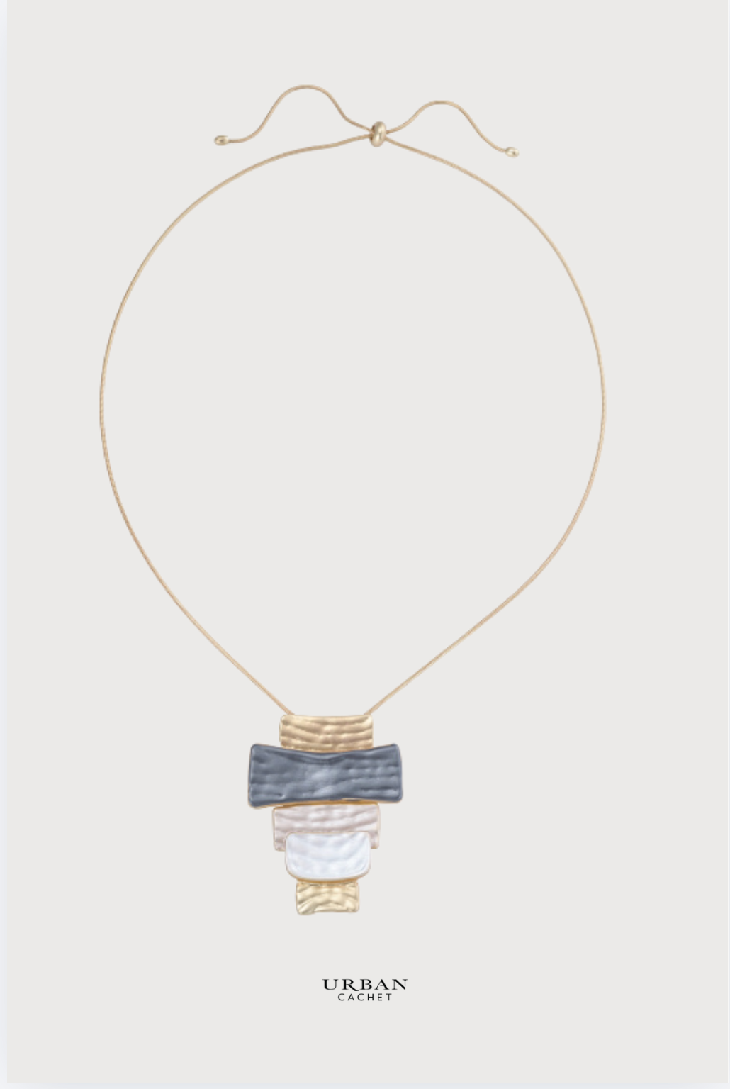 Blue Scarab Iris Necklace in Slate