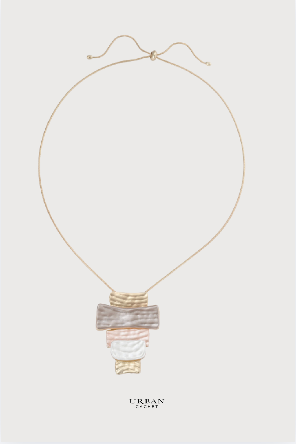 Blue Scarab Iris Necklace in Champagne