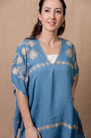 Enhance Accessories Cassie Coverup Motif in Blue