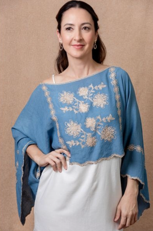 Enhance Accessories Cassie Coverup Motif in Blue