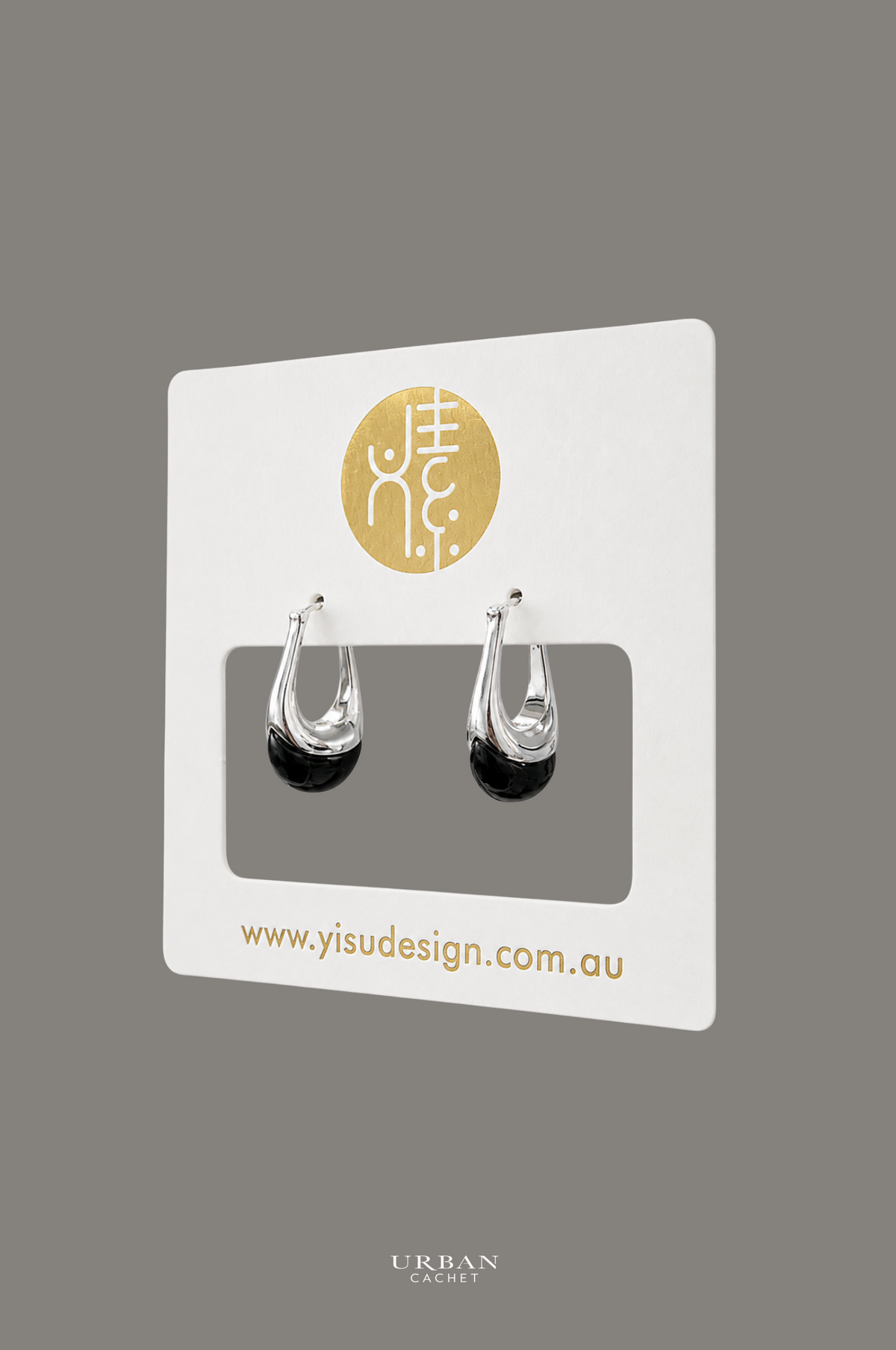 YiSu Design Aurora Drop Earrings in Silver & Black