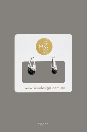 YiSu Design Aurora Drop Earrings in Silver & Black