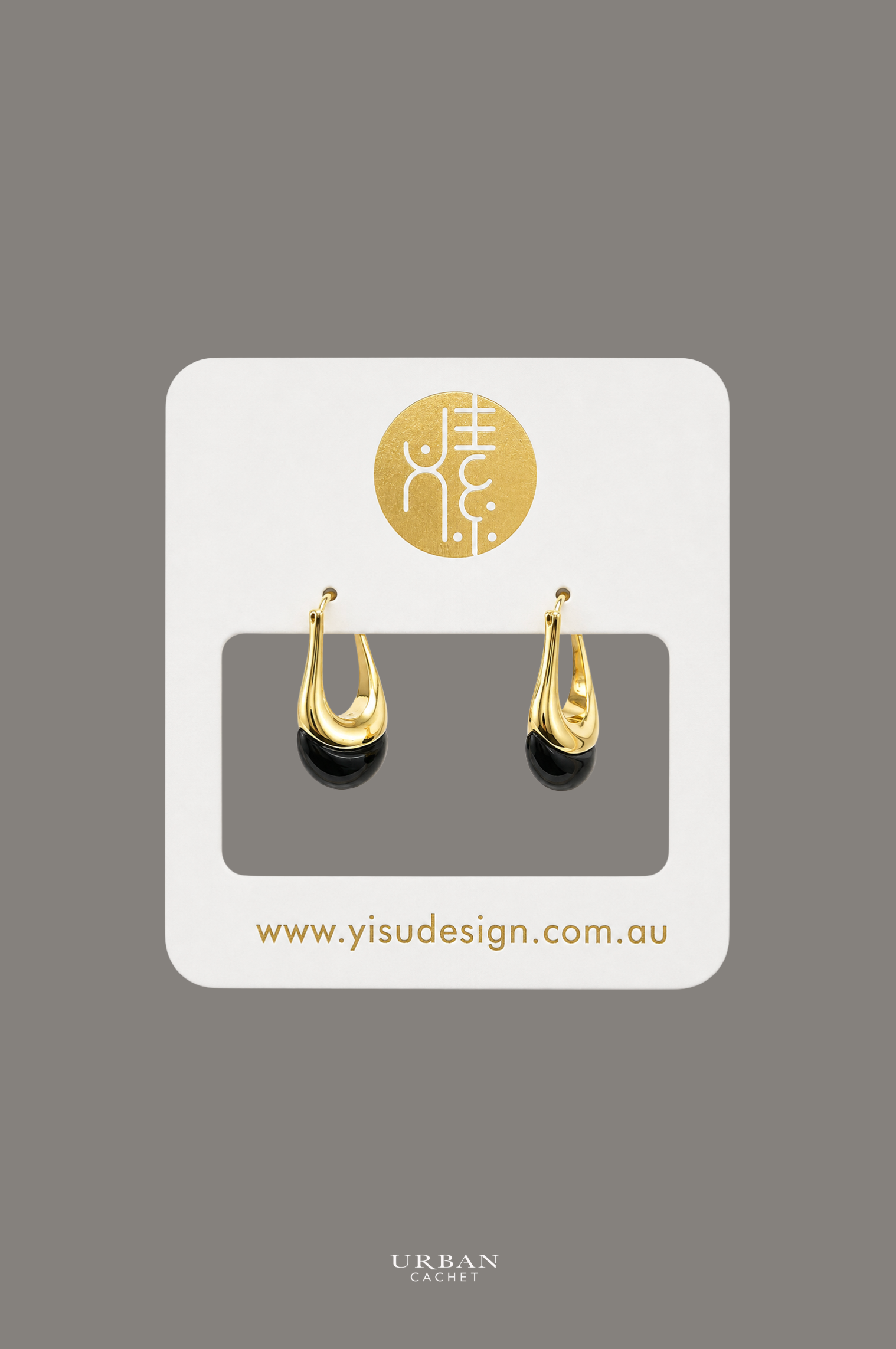 YiSu Design Aurora Drop Earrings in Gold & Black