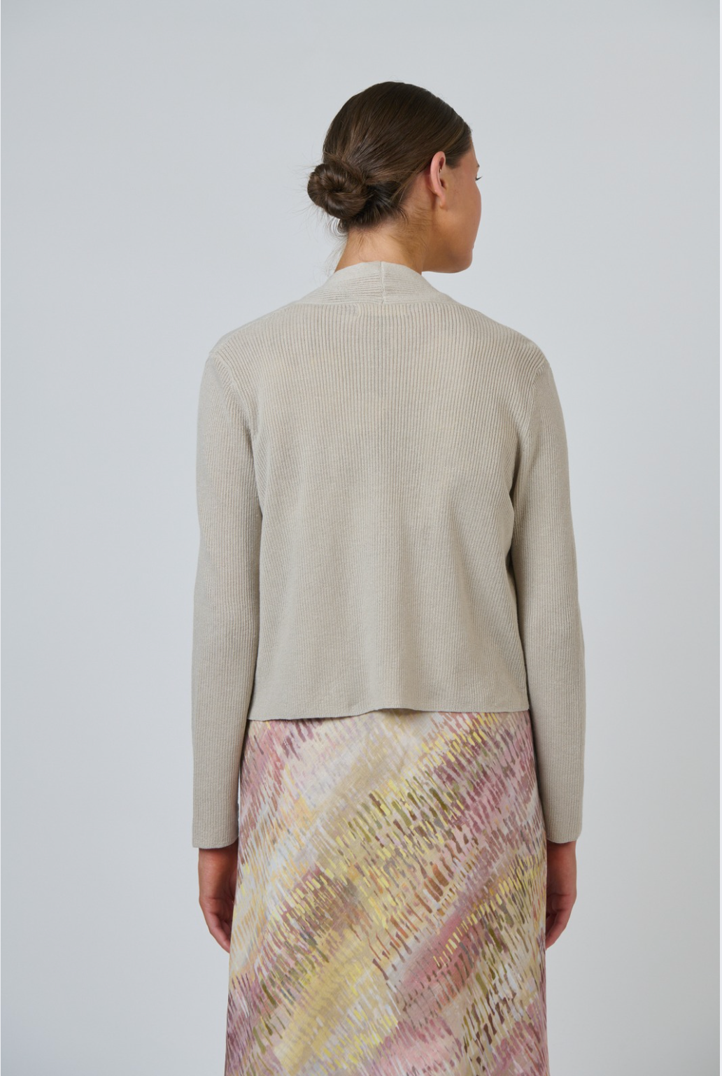 Naturals by O & J Ribbed Knit Cardigan in Sand
