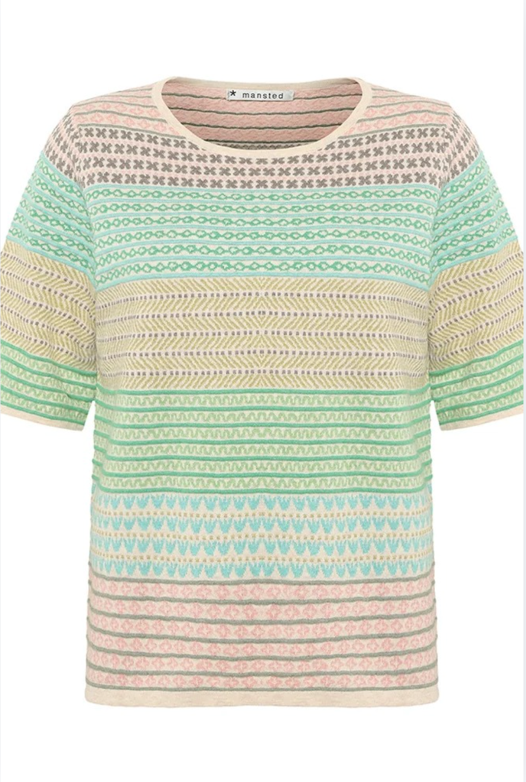 Mansted Denmark Hilde Eco Jacquard Tee in Green