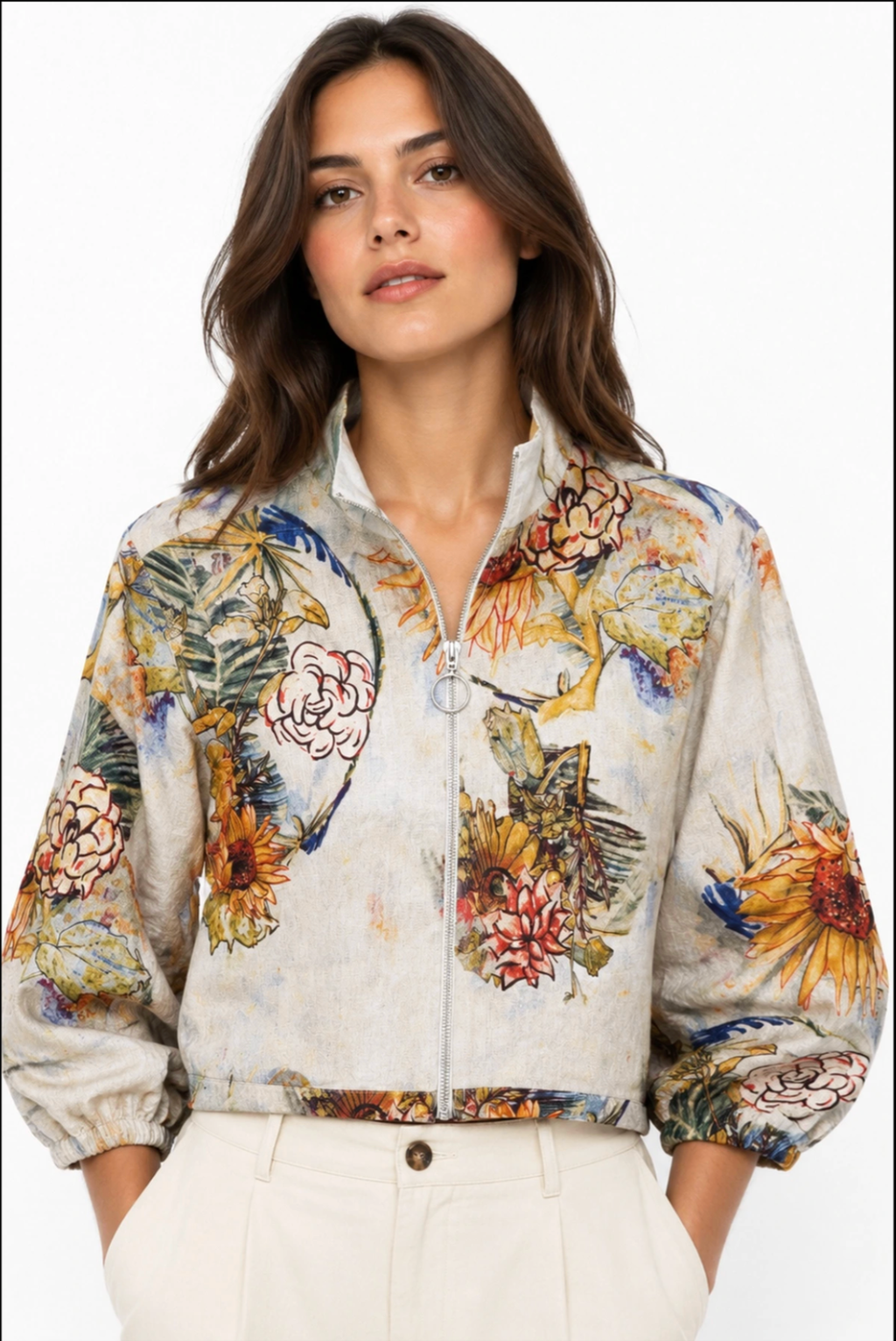 JJ Sisters Paloma Linen Jacket in Abstract