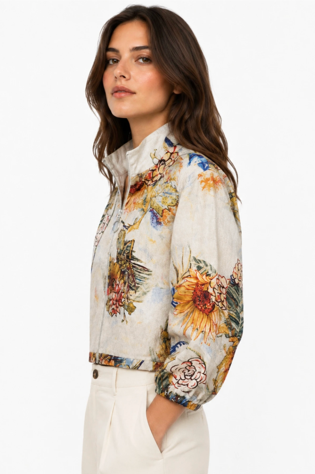 JJ Sisters Paloma Linen Jacket in Abstract