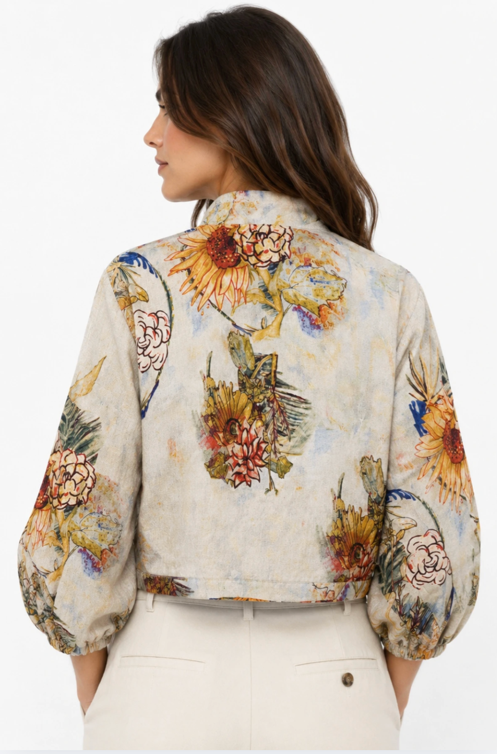 JJ Sisters Paloma Linen Jacket in Abstract