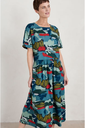 Seasalt Cornwall Brouse Dress Regular in Painted Marsh Maritime