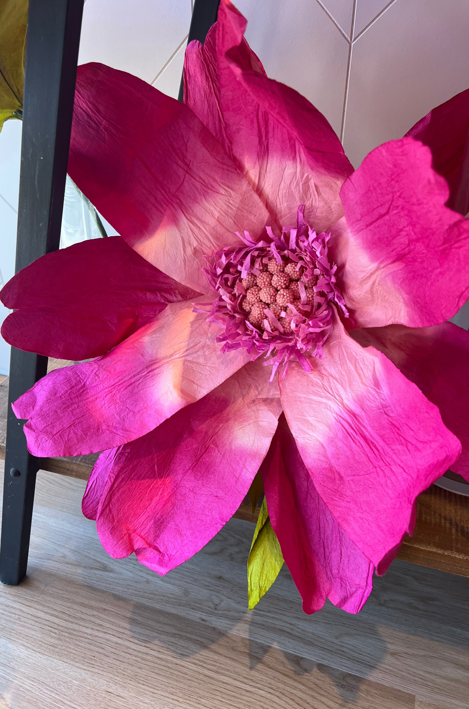 NiBBANAH Dancing Paper Flower in Cerise Pink