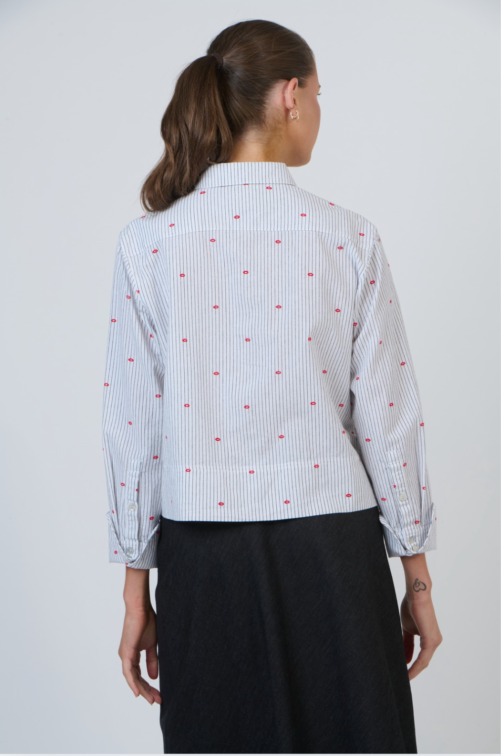 Naturals by O & J Button Through Top in Hot Lips